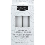 Candle-Lite Candle Lite White Unscented Scent Emergency Candles Household Emergency Candles 5 in. H X 3/4 in. D 4432595